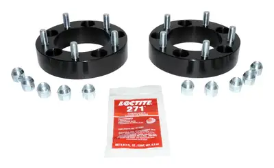 Crown Automotive Jeep Replacement Black Wheel Spacer Set Set of 1-1/2" Thick Gloss Black Anodized Wheel Spacers For a 5 on 5.5" Bolt Pattern;includes 2 Wheel Spacers And 10 Nuts.