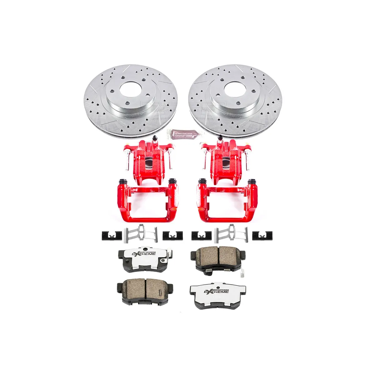 Z26 Street Warrior Upgrade Kit: Drilled/Slotted Rotors; Carbon-Fiber Ceramic Pads; Powder Coated Calipers product image