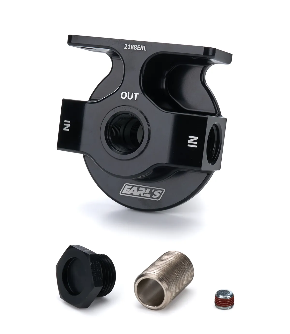 Earl's Performance Billet Remote Oil Filter Mount - Lightweight
