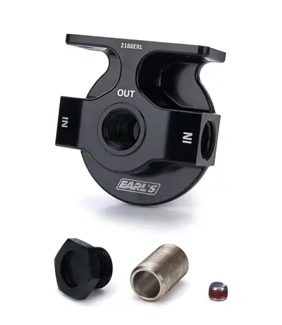 Earl's Performance Billet Remote Oil Filter Mount - Lightweight