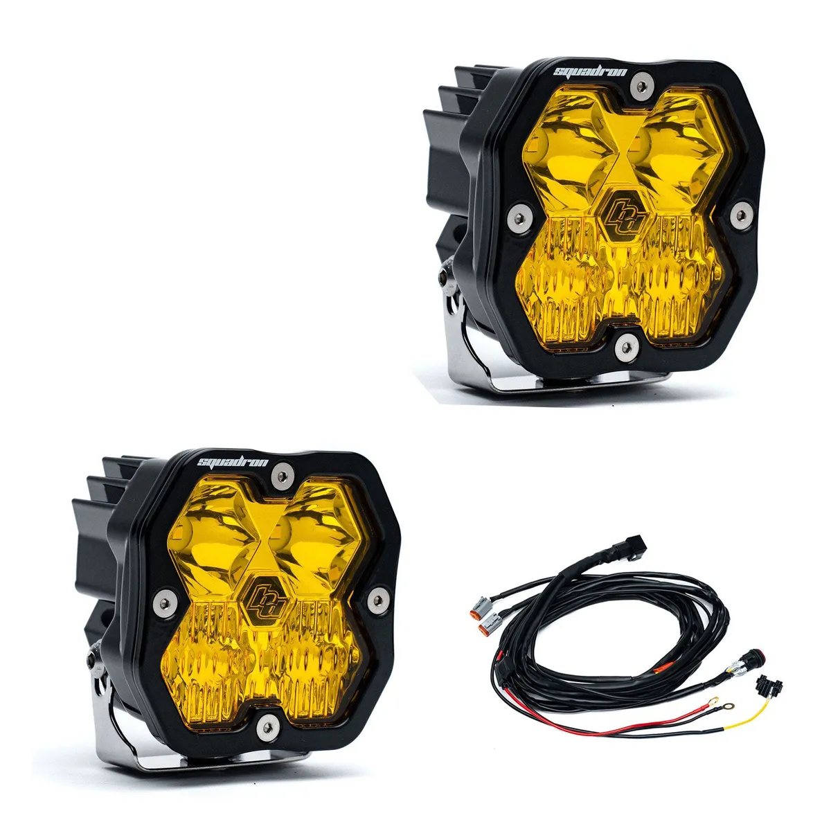 Squadron 2.0 Pro Black LED Auxiliary Light Pod Pair (No Harness) Universal Baja Amber Spot Baja Designs product image