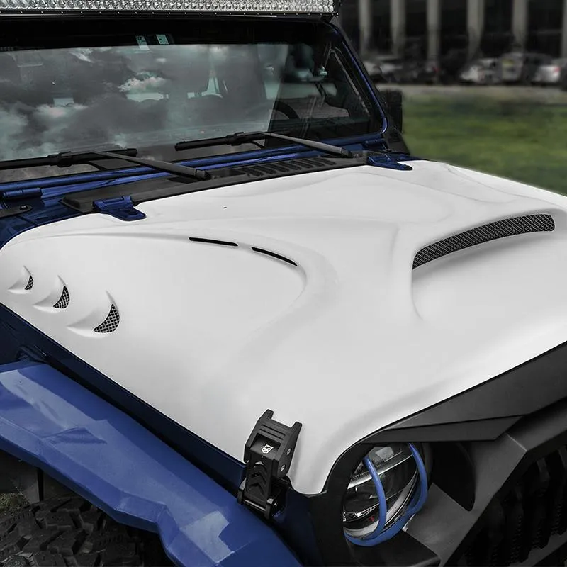 Jeep White Color Fiber Glass Hood with Vent for JL & JT | Beast Monster product image