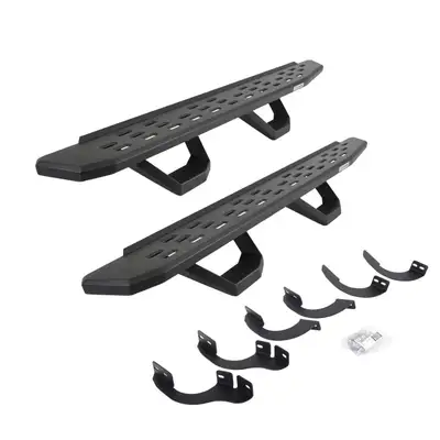 Go Rhino Go Rhino 6964256820PC - RB30 Running Boards with Mounting Brackets & 2 Pairs of Drops Steps Kit - Textured Black