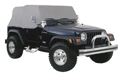 Crown Automotive Jeep Replacement 1992-1995 Wrangler YJ Grey; Water Resistant; Covers the top cab only 1997-2006 Wrangler TJ Grey; Water Resistant; Covers the top cab only