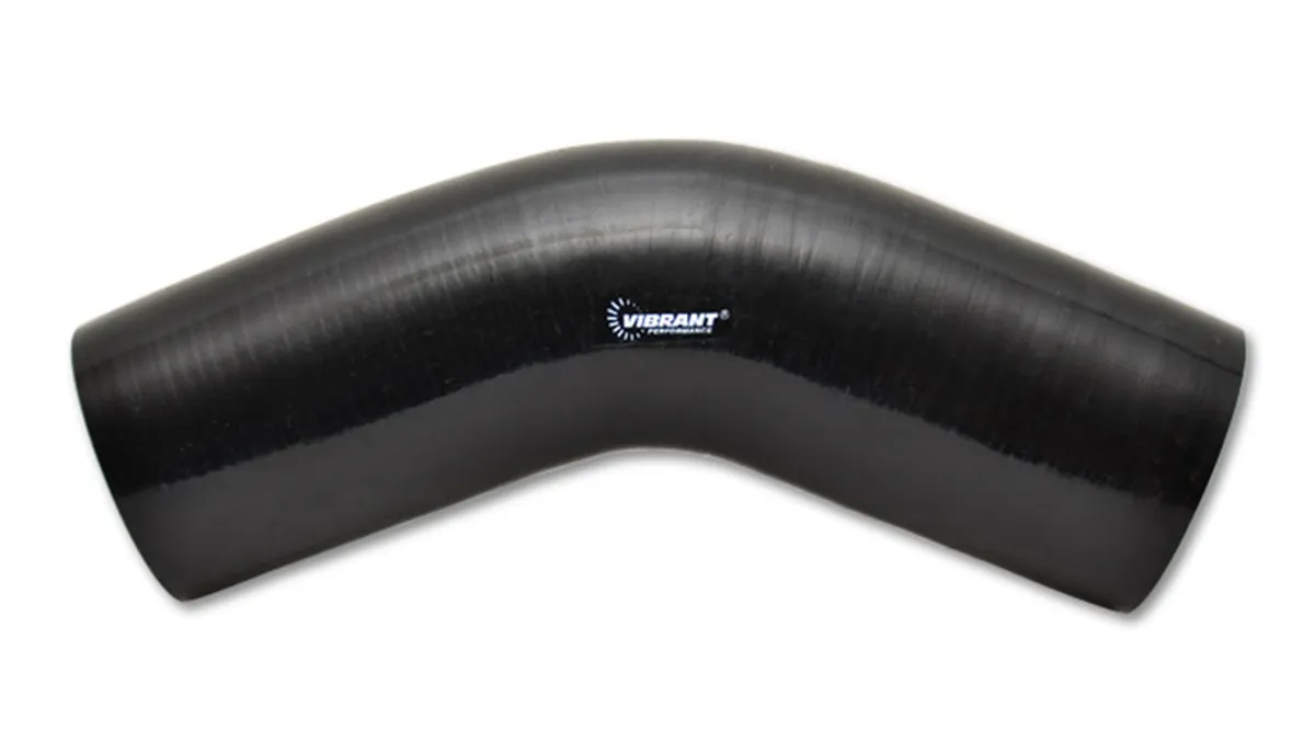 45 Degree Hose Coupler; 2 in. ID; 5 in. Leg Length From Tangent; 2 in. Centerline Radius; 67 PSI Maximum Operating Pressure; 0.2 in. Wall Thickness; Black; product image