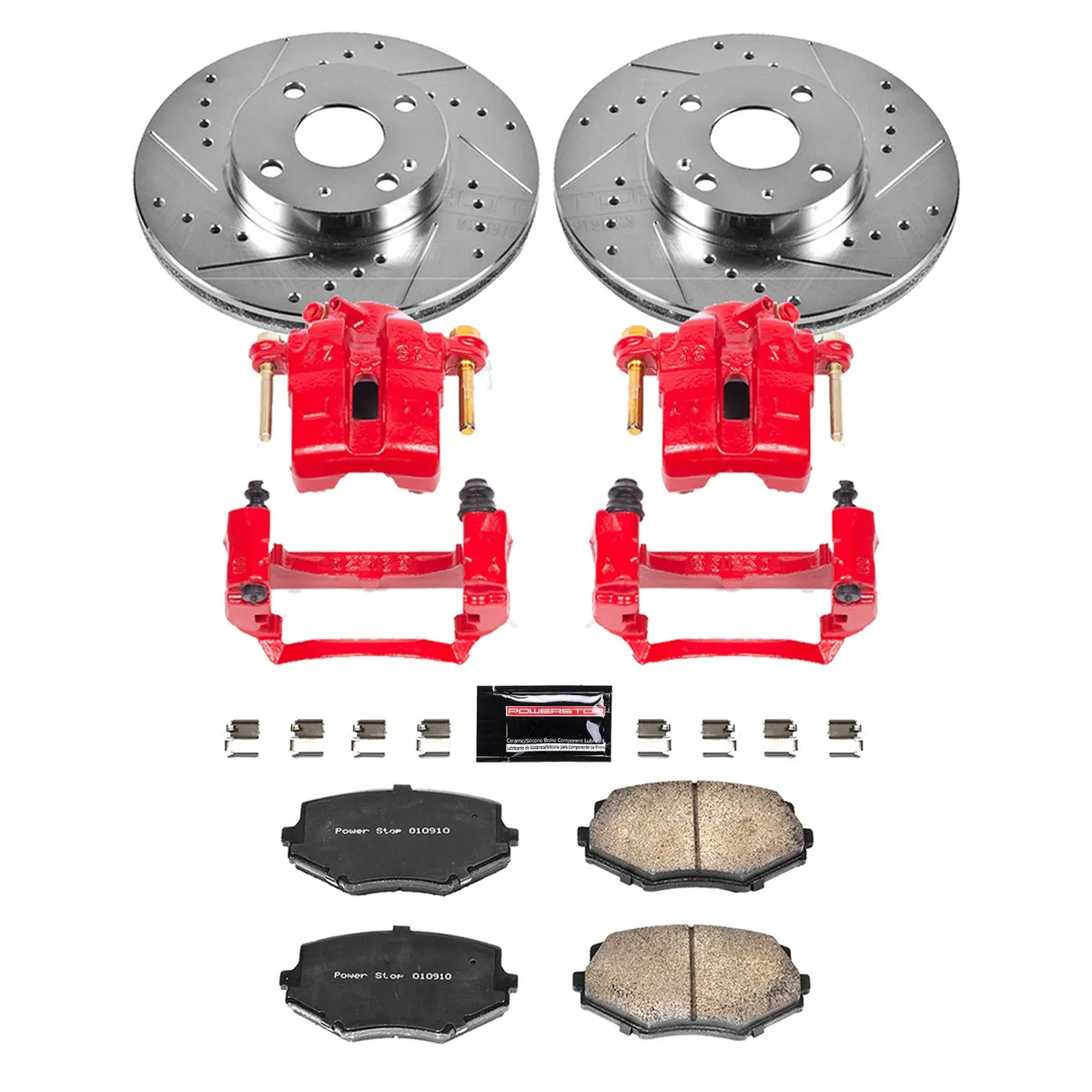 Z23 Evolution Sport Upgrade Kit: Drilled/Slotted Rotors; Carbon-Fiber Ceramic Pads; Powder Coated Calipers product image
