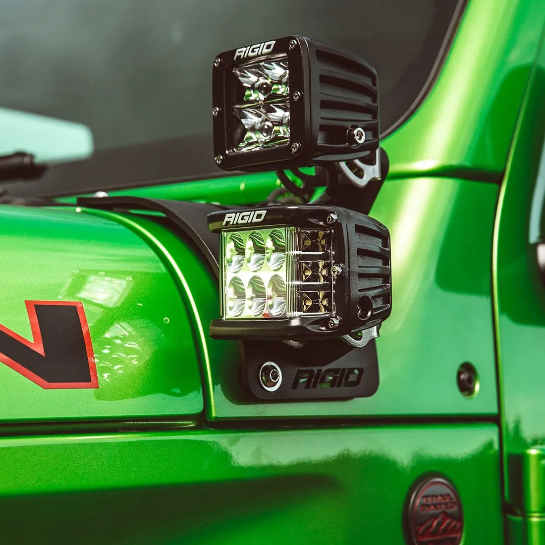 RIGID 2018-2021 Jeep Wrangler JL Cowl Mount, Fits 2 Sets D-Series LED Lights, Pair product image