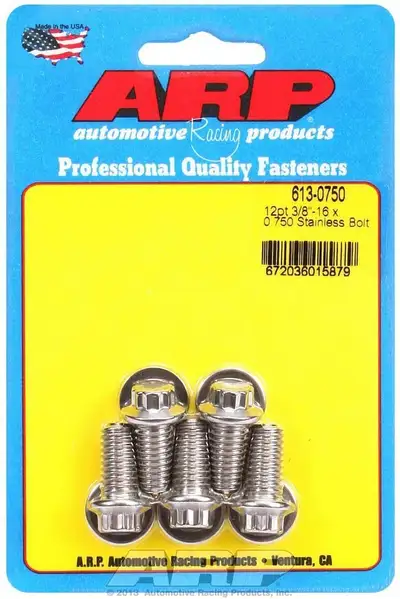 ARP Auto Racing S/S Bolt Kit - 12pt. (5) 3/8-16 x .750