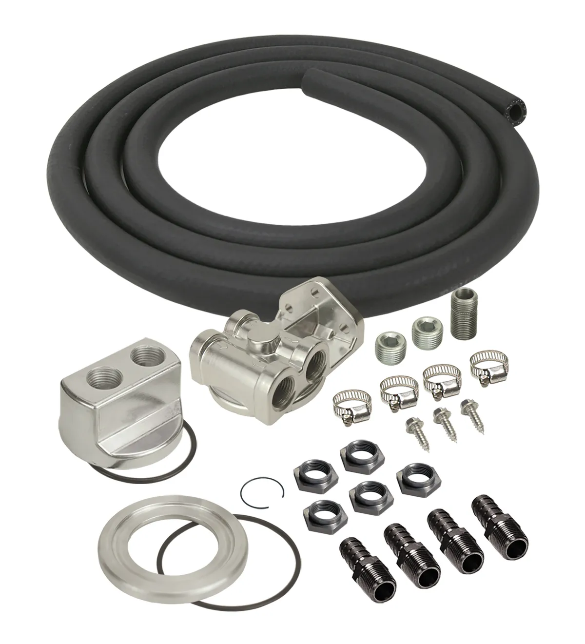 Derale 15780 Single Mount Univ Oil Fltr Reloc Kit, 1/2 NPT Side Ports, 3/4-16 Filter Thread product image