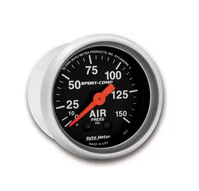 AutoMeter 2-1/16 In. Air Pressure, 0-150 Psi, Sport-Comp