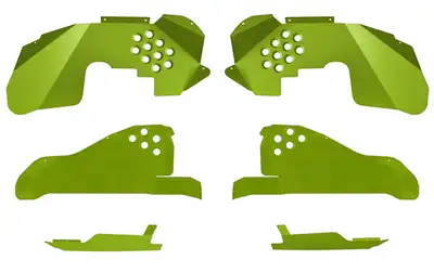 Steinjager Fenders 2007-2018 Inner Front, Fits Falcon Shocks Gecko Green