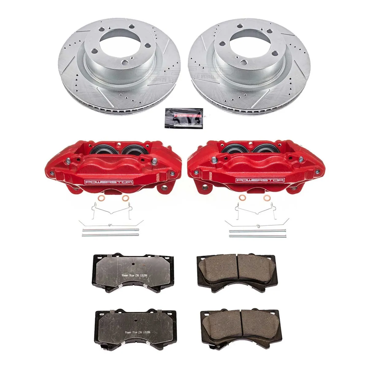 Z36 Truck/Tow Upgrade Kit: Drilled/Slotted Rotors; Carbon-Fiber Ceramic Pads; Powder Coated Calipers product image