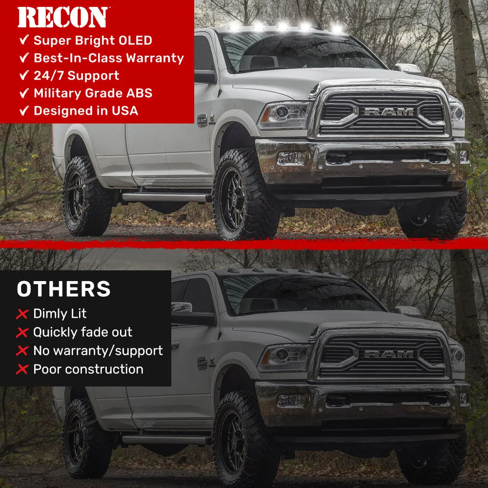 CAB LIGHTS Dodge 19-21 Heavy-Duty 2500 and 3500 5-Piece Set Clear Cab Roof Light Kit with White and Amber Ultra High-Power Strobe LEDs and White or Amber Running Light LEDs product image