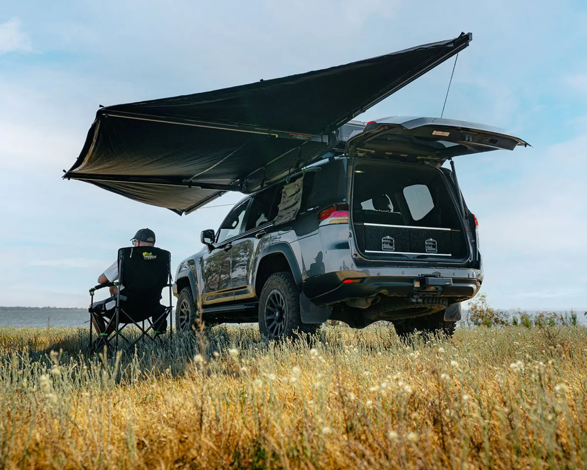 Ironman 4x4 Deltawing 180degree 5.9ft Freestanding Awning With LED Lights Waterproof Uv50 Kit