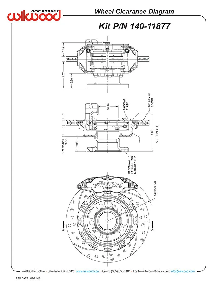 Forged Narrow Superlite 4R Big Brake Rear Parking Brake Kit - 140-11877 product image