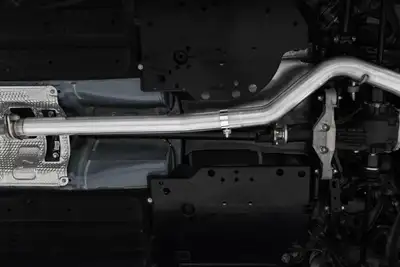 MBRP Exhaust Armor Pro Cat Back Exhaust System; 3 in. Tubing; Single Rear Exit; T304 Stainless Steel; 5.0 in. Carbon Fiber Tip;