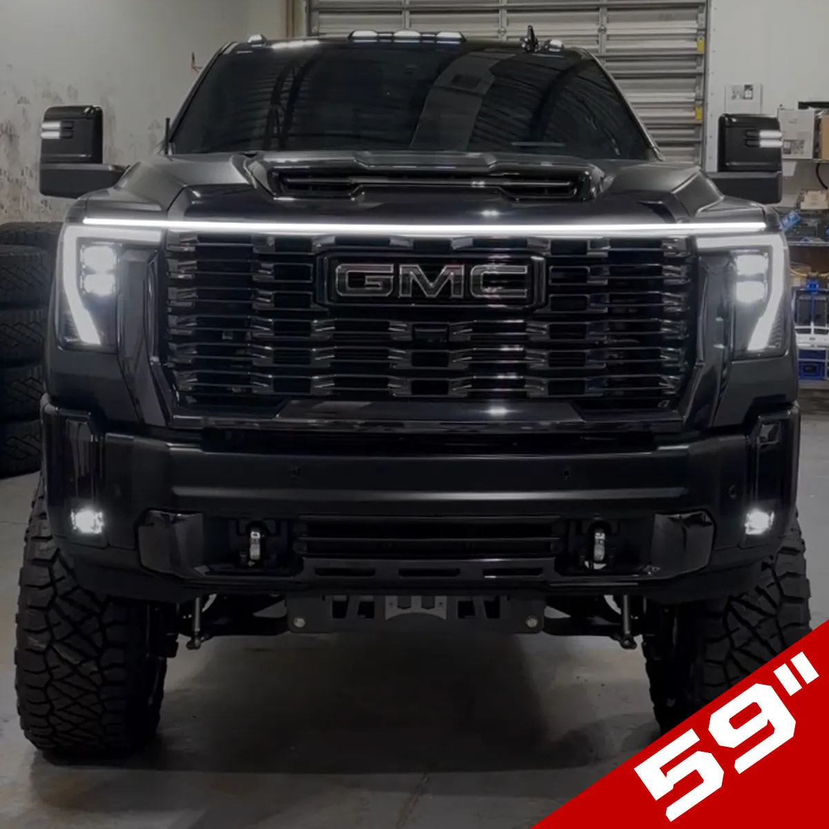 Recon High Powered White LED Under Hood DRL Light Strip With Start-Up Sequence in 59 Length product image