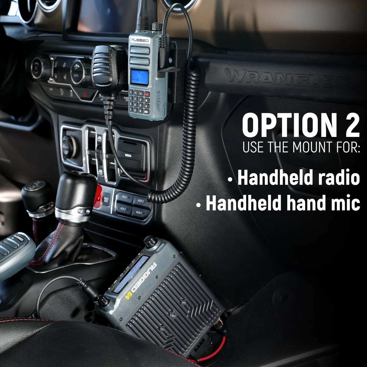 Handheld Radio Grab Bar Mount For Jeep JK Jku/Jlfits R1/V3/Gmr2/Gmr2 Plus/Rh5r product image