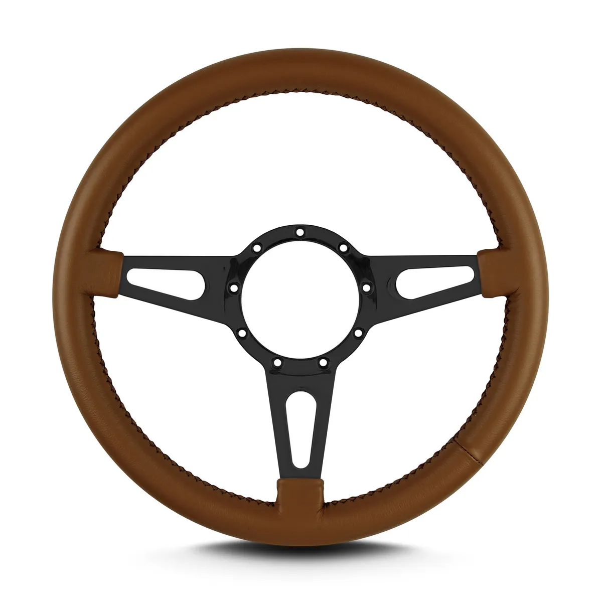 Lokar Lecarra Mark 4 Supreme Steering Wheel; Caramel; Black Spokes; Standard Grip;