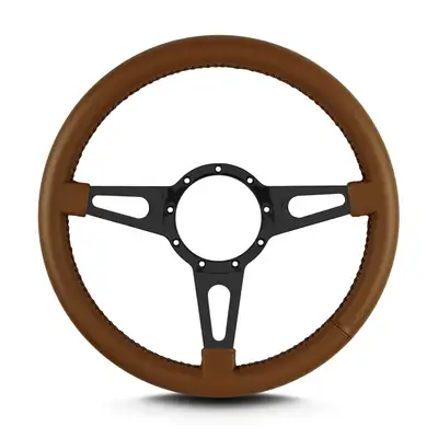 Lokar Lecarra Mark 4 Supreme Steering Wheel; Caramel; Black Spokes; Standard Grip;