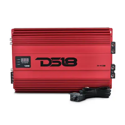 DS18 1-Channel | 9200 (Burst) @ 0.5Î© | 5000 @ 1Î© | 3500 @ 2Î© | 2200 @ 4Î© Watts RMS | With Voltmeter | Red