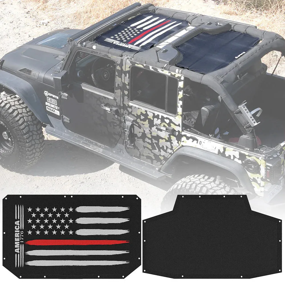 Sunshade Top with Flag Design for Jeep Wrangler JK product image