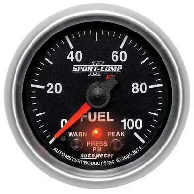 AutoMeter Gauge, Fuel Press, 2 1/16", 100psi, Digital Stepper Motor w/Peak & Warn, Sport-Comp II