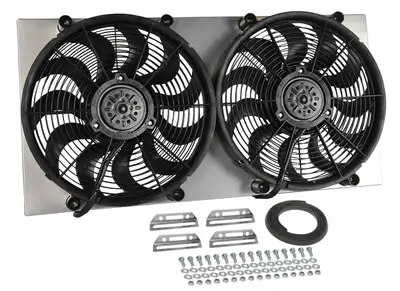 Derale Derale 16843 Powerpack - High Output Dual 17 Electric RAD Fan/Aluminum Shroud Kit