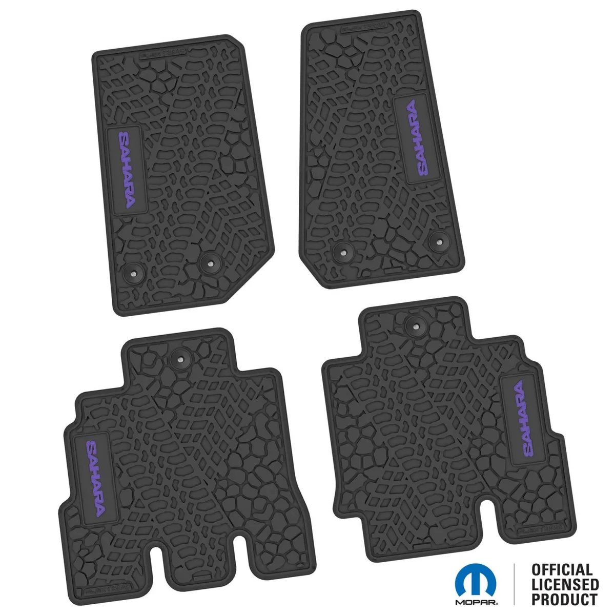 14-18 Jeep JKU 4 Dr Front and Rear -Tire Tread/Scorched Earth Scene w/ Sahara Insert - Black w/ Tan Insert product image