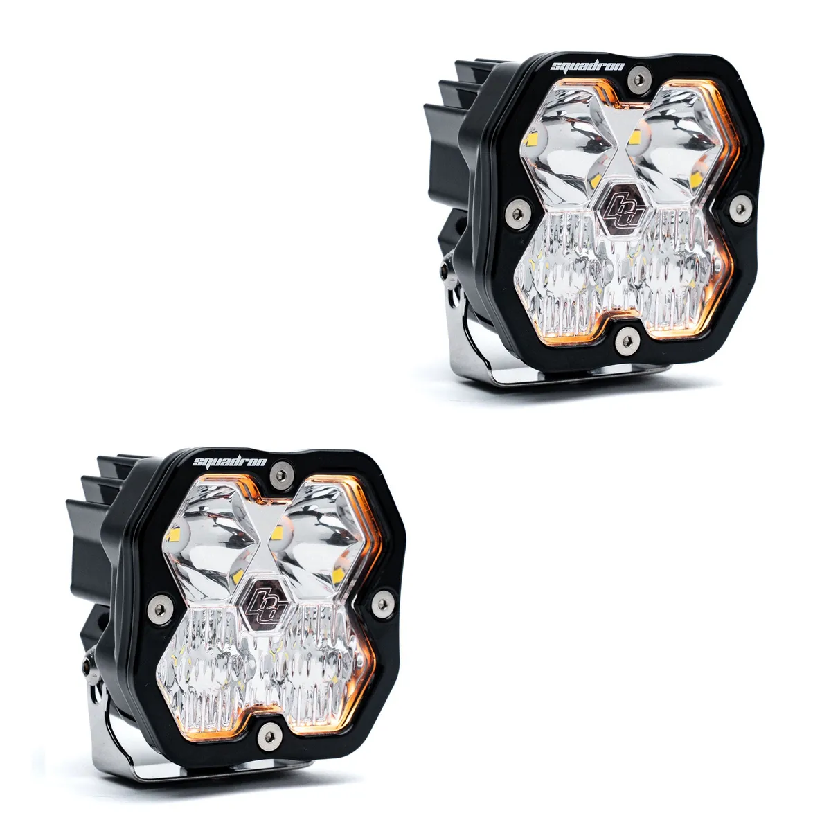 Squadron 2.0 Pro Black LED Auxiliary Light Pod Pair (No Harness) Universal Baja Amber Spot Baja Designs product image