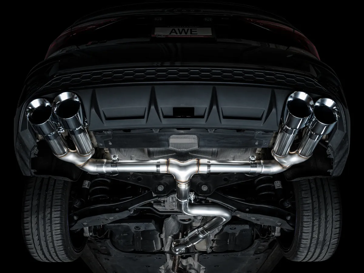AWE Track Edition Exhaust for Audi 8Y S3 - Chrome Silver Tips product image