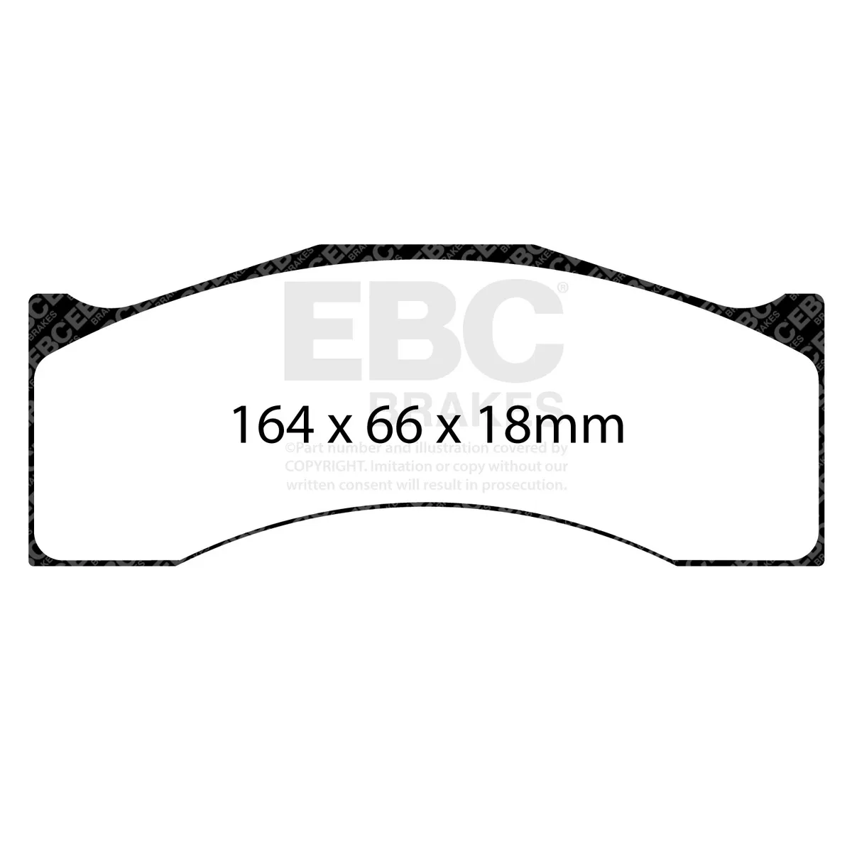 EBC SR-11 Series Racing Brake Pads; Front; 30mm Thickness; Fits Alcon CAR12 4494/AP Racing CP6766 D50/Brembo XA3.40.XX 6 Piston Type 164B Or B22 Family; product image