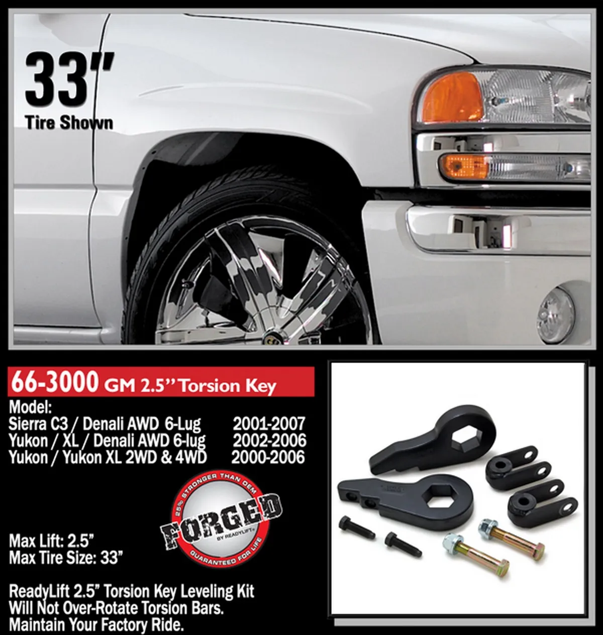 2.5in Front Level Kit(Forged Torsion Key)0006 Chevy/Gmc 1500/Tahoe/Suburban/Yukon Xl/Esclade product image