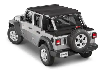 MasterTop Jeep JL Regular Tonneau Cover 2 Piece Combo For 18-2024 Wrangler JLU 4Dr Hard Top Models MasterTwill Wind Stopper MasterTop
