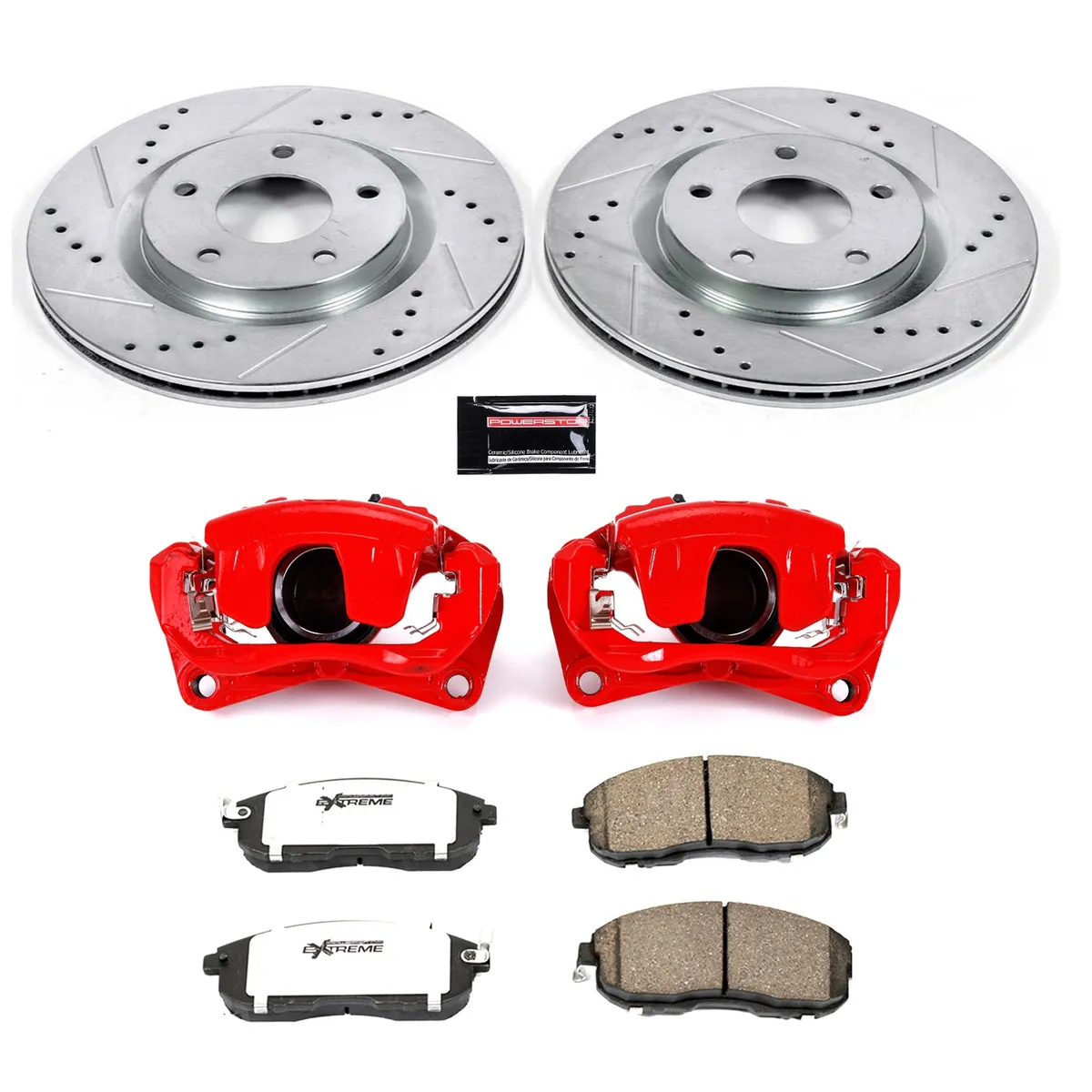 Z26 Street Warrior Upgrade Kit: Drilled/Slotted Rotors; Carbon-Fiber Ceramic Pads; Powder Coated Calipers product image