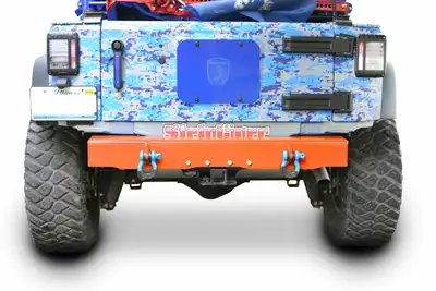 Steinjager Steinjäger Bumpers Wrangler JK 2007-2018 Bumper, Rear Cap Style with D-Ring Mounts Fluorescent Orange