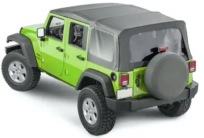 Steinjager Tops and Covers 2010-2018 Replacement 4 Door, No Doors Skins, Tinted Glass Black Diamond