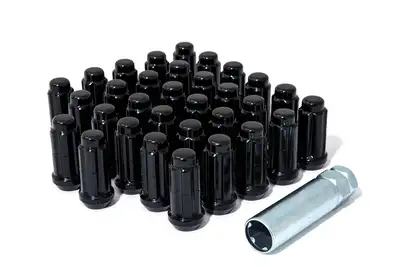Gorilla Small Diam Spln Duplex Lug Nuts 13/16&7/8 Key 9/16-18 Black 32qty K8TS-00916BGR