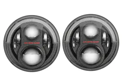 JW Speaker Corporation 8700 Evolution j2 Model 12v DOT LED High & Low Beam Headlights With Carbon Fiberbezel(2 Light Kit)