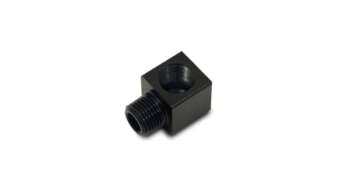 90 Degree Npt Adapter Fitting; 0.125 In. Npt; 6061 Aluminum; Black Anodized; Female Npt to Male Npt; Tight; product image