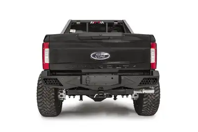 Fab Fours Vengeance Rear Bumper; 2 Stage Black Powder Coated; w/Sensors;
