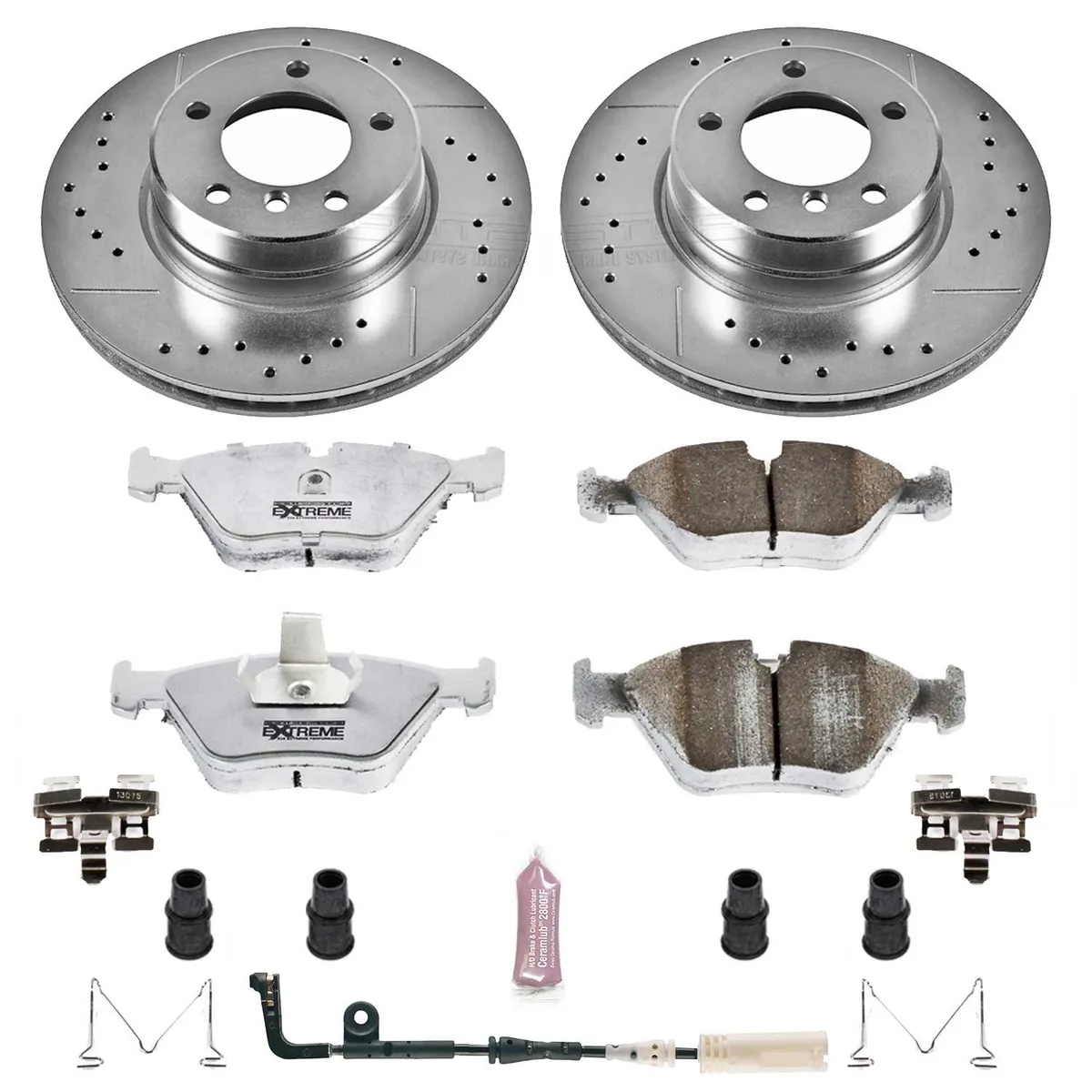 Z26 Street Warrior Upgrade Kit: Drilled/Slotted Rotors; Carbon-Fiber Ceramic Pads W/Hardware; Pad Sensors product image