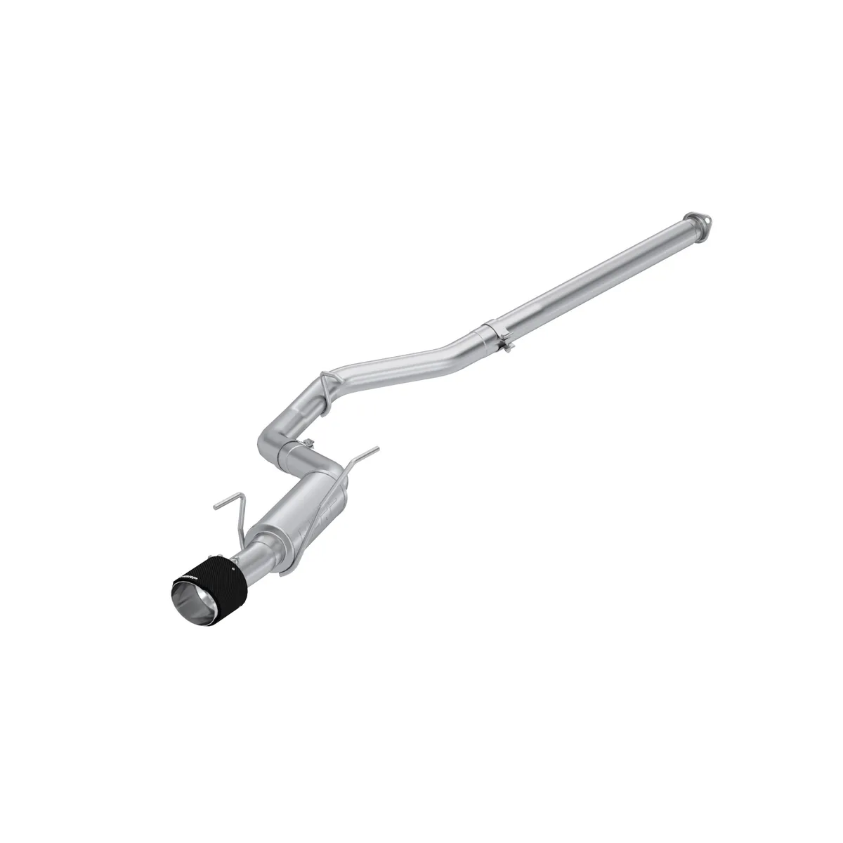 Armor Pro Cat Back Exhaust System; 3 in. Tubing; Single Rear Exit; T304 Stainless Steel; 5.0 in. Carbon Fiber Tip; product image