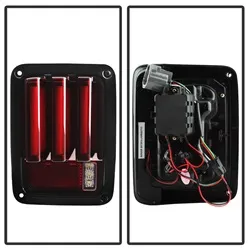 Jeep Wrangler (JK JKU) 07-18 Version 2 Light Bar Sequential Turn Signal LED Tail Lights - Red Clear product image