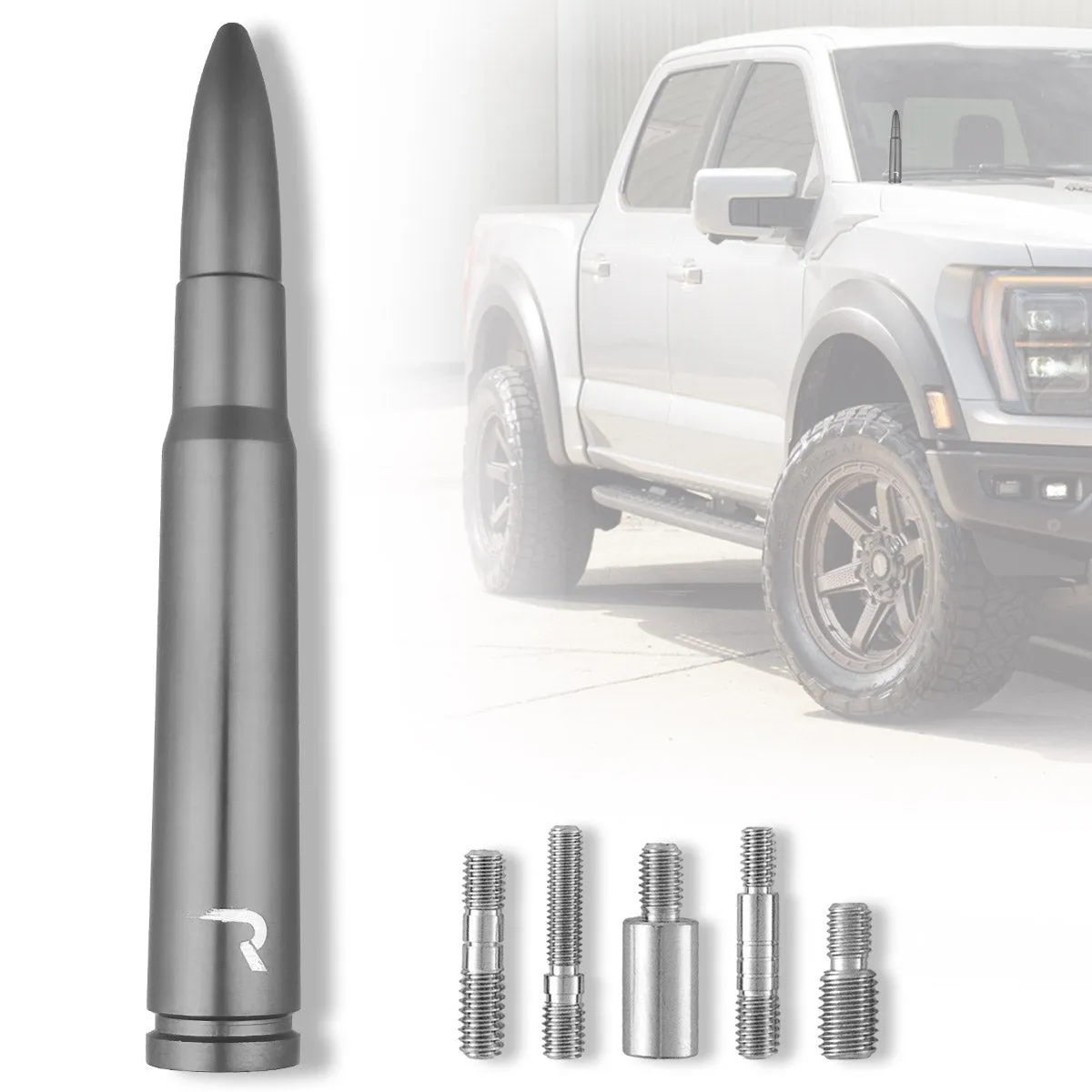 .50 Cal Bullet Antenna (Fits OEM Factory Threaded Antenna) Multiple Colors product image