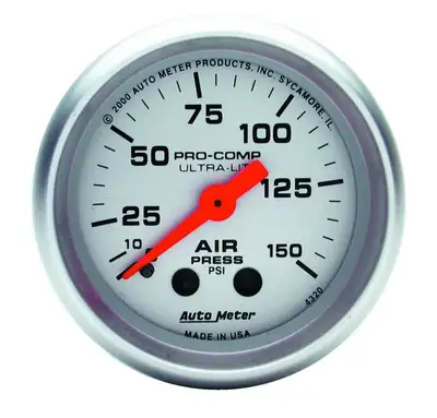 AutoMeter Gauge, Air Press, 2 1/16", 150psi, Mechanical, Ultra-Lite
