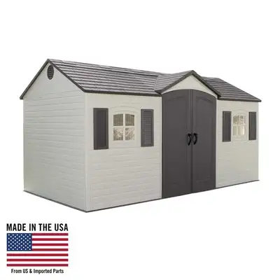 Lifetime Products Outdoor Storage Shed 15 x 8 ft Desert