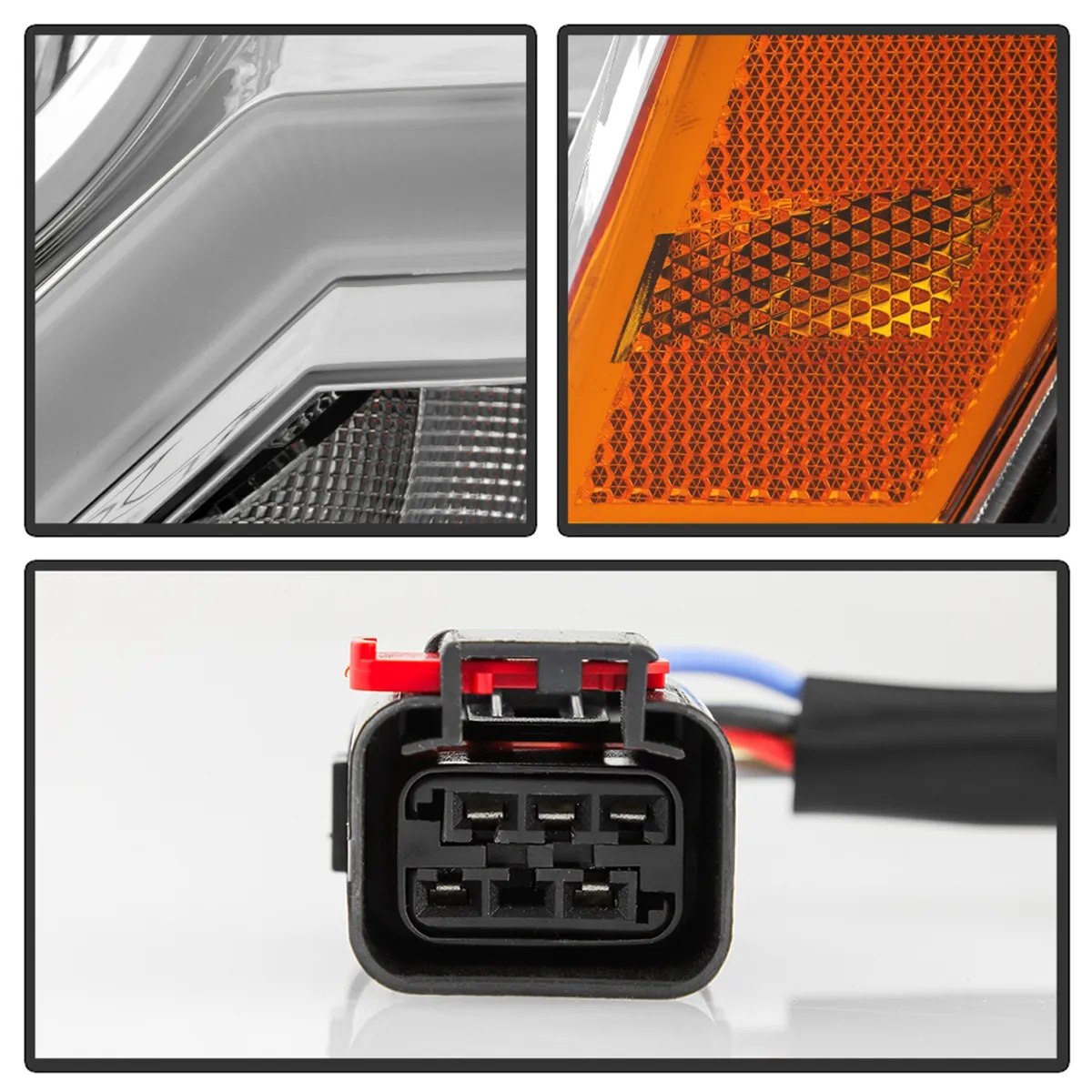 0507 Grand Cherokee Headlights With LED Light Bar Chrome product image