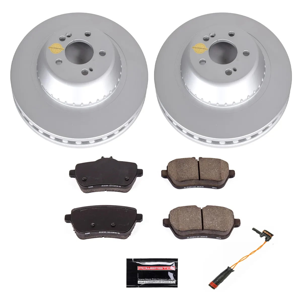 Z23 Sport Geomet Coated Rotor Kit For European Vehicles: Genuine Geomet Fully Coated Rotors; Carbon-Fiber Ceramic Pads W/Hardware; Pad Sensors product image