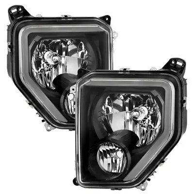Spyder Auto Spyder Auto 9053023 Crystal Headlight Set w/ Light Bar - Black